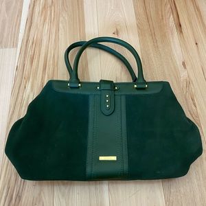 IMAN Green Leather Handbag and Gloves gently used